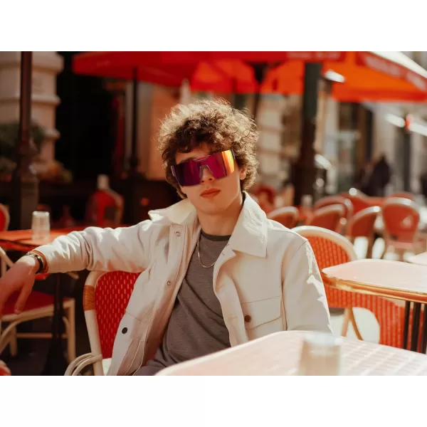FEISEDY Sunglasses Men Women Big Oversized Square FrameUV400 Mirrored Sun Glasses Cycling Driving Fishing Hiking B0064Wine Red Frame With Red Mirrored Lenses