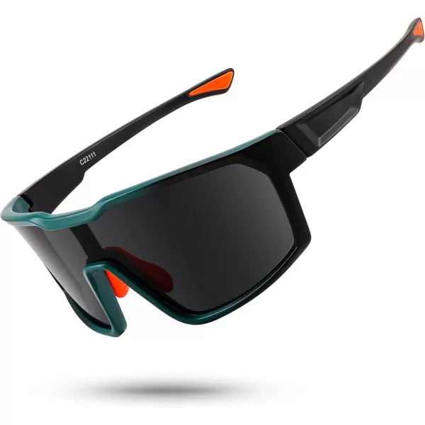 FEISEDY Sunglasses Sports Mens Women Baseball Cycling Mirrored Goggles Hiking Running UV400 Protection B0034Black Frame  Gray Mirror Lenses