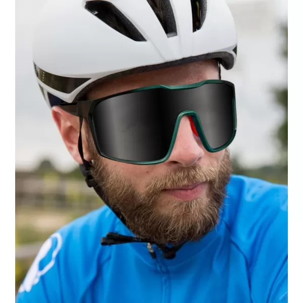 FEISEDY Sunglasses Sports Mens Women Baseball Cycling Mirrored Goggles Hiking Running UV400 Protection B0034Black Frame  Gray Mirror Lenses