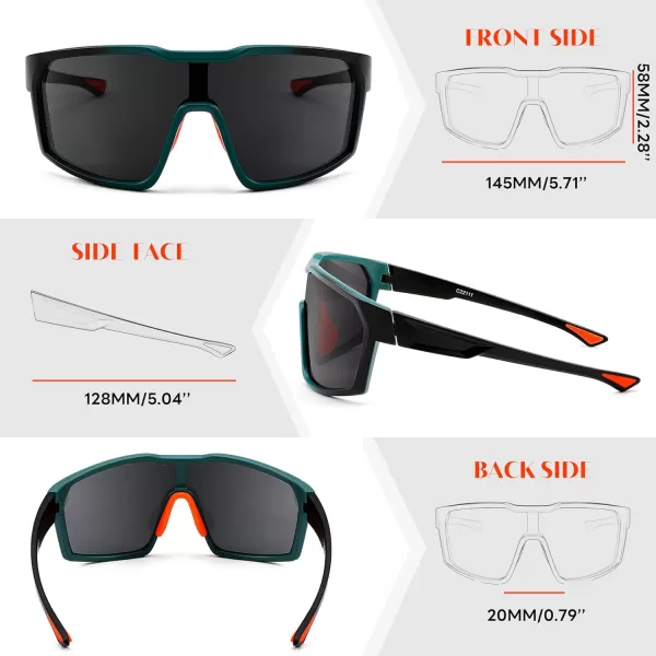 FEISEDY Sunglasses Sports Mens Women Baseball Cycling Mirrored Goggles Hiking Running UV400 Protection B0034Black Frame  Gray Mirror Lenses