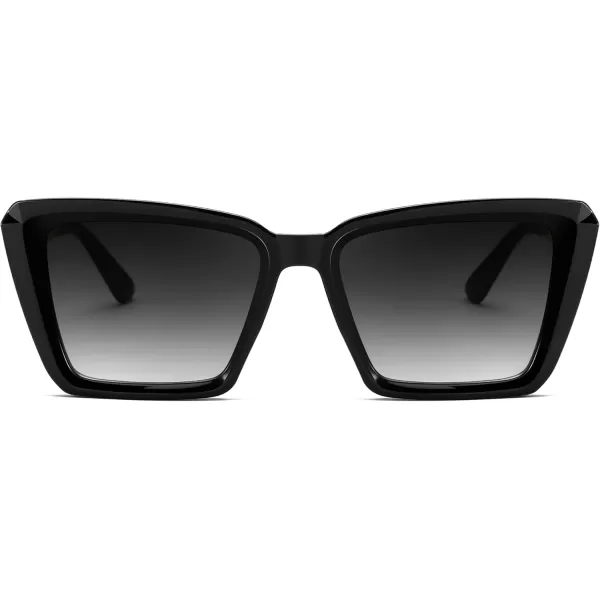 FEISEDY Trendy Cat Eye Women Sunglasses Retro Womens Square Cateye Sun Glasses B9135Black