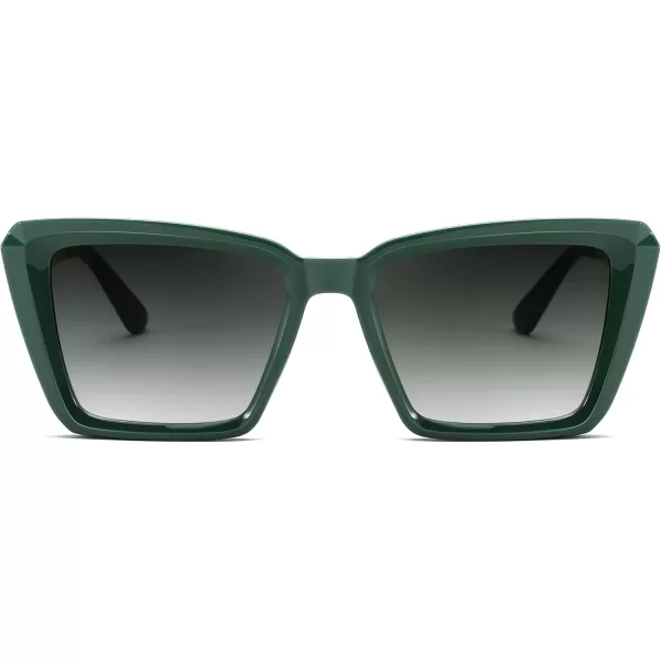 FEISEDY Trendy Cat Eye Women Sunglasses Retro Womens Square Cateye Sun Glasses B9135Green