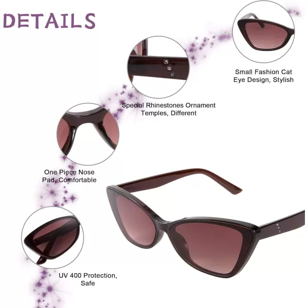 FEISEDY Vintage Small Cat Eye Sunglasses Women Trendy Fashion square Cateye Sunglasses B2725