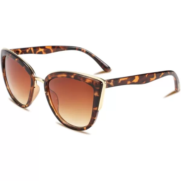 FEISEDY Cateye Sunglasses Women Vintage Cat Eye Female Ladies Sun Glasses B2498Leopard