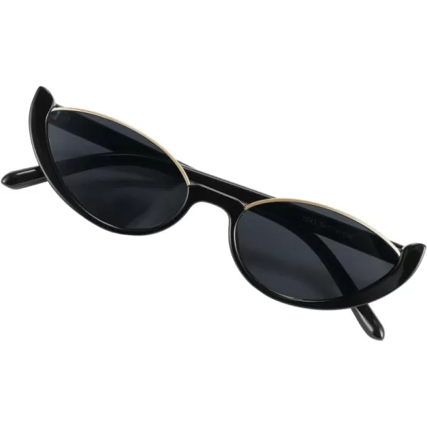 FEISEDY Fashion Small Cat Eye Sunglasses for Women Retro Trendy Cool Sun Glasses B2864Black