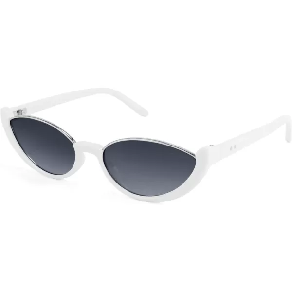 FEISEDY Fashion Small Cat Eye Sunglasses for Women Retro Trendy Cool Sun Glasses B2864White