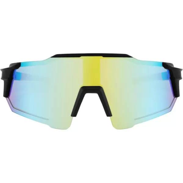 FEISEDY Men Women Sunglasses Sports Baseball Glasses Cycling Shades for Youth Teenss B4071Black FrameGreen Mirror