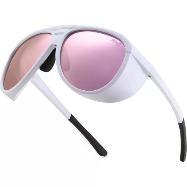 White Frame & Pink Mirror Lens