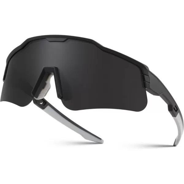 FEISEDY Polarized Youth Sports Sunglasses Teens Cycling Sunglasses Kids Sport Baseball Glasses for Boys Girls Age816 B0032Black FrameGray Lens
