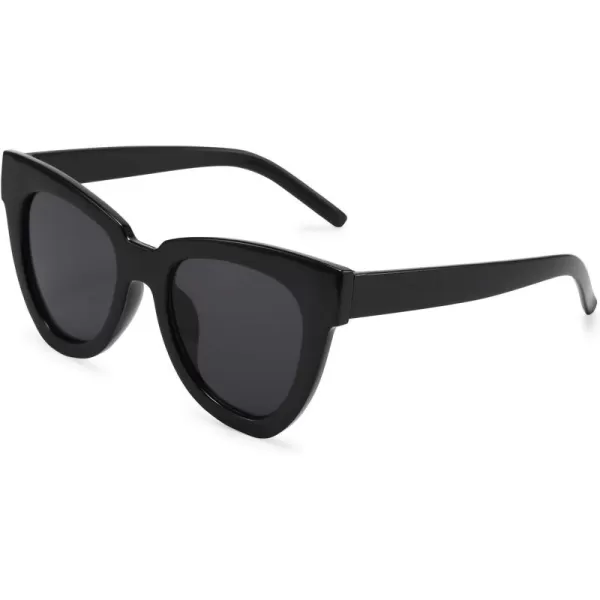 FEISEDY Retro Cat Eye Sunglasses Women Men Vintage Square Cateye UV400 Sunglasses B2586Black