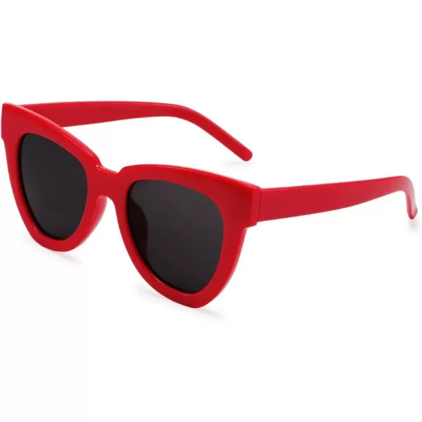 FEISEDY Retro Cat Eye Sunglasses Women Men Vintage Square Cateye UV400 Sunglasses B2586Red