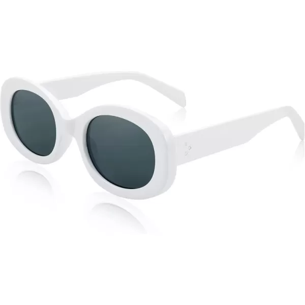 FEISEDY Retro Oval Clout Sunglasses Small Vintage 90s Style Chunky Round Sun Glasses B2312