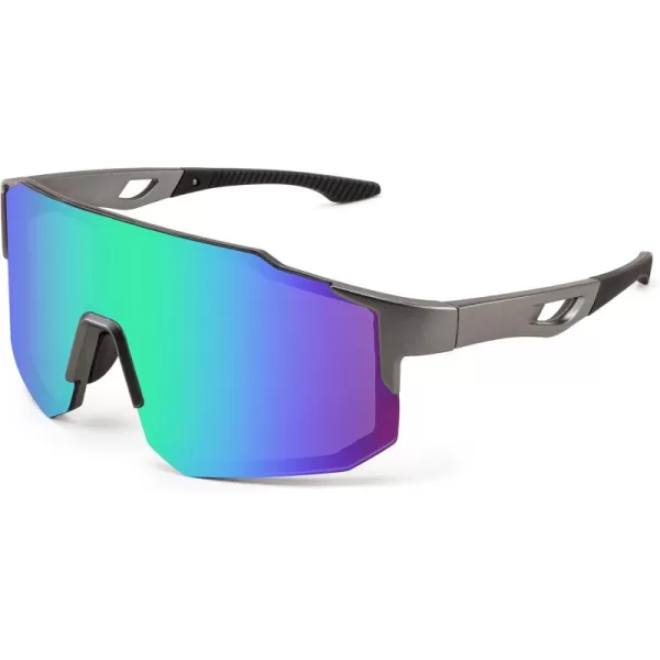 FEISEDY Sports Sunglasses Mens Women Baseball Sunglasses Biking Cycling Sunglasses for Teens UV400 Protection B2388006gun Grey