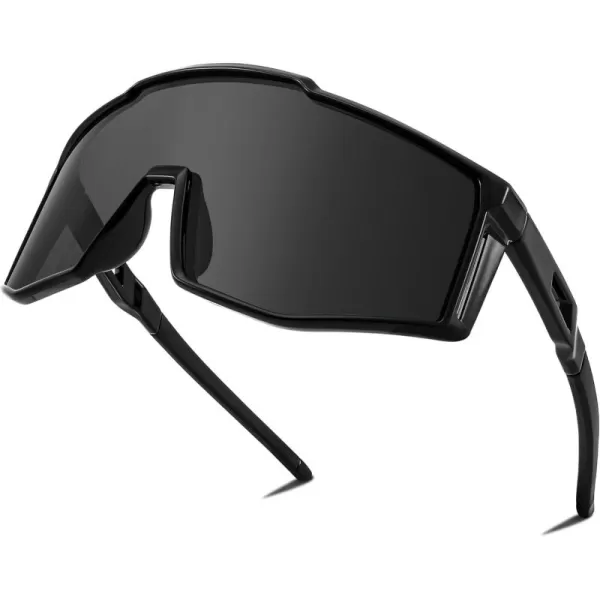 FEISEDY Sports Sunglasses Youth Baseball Cycling Sunglasses Teens Tennis Sunglasses Sun Glasses Men Women B0061001  Black