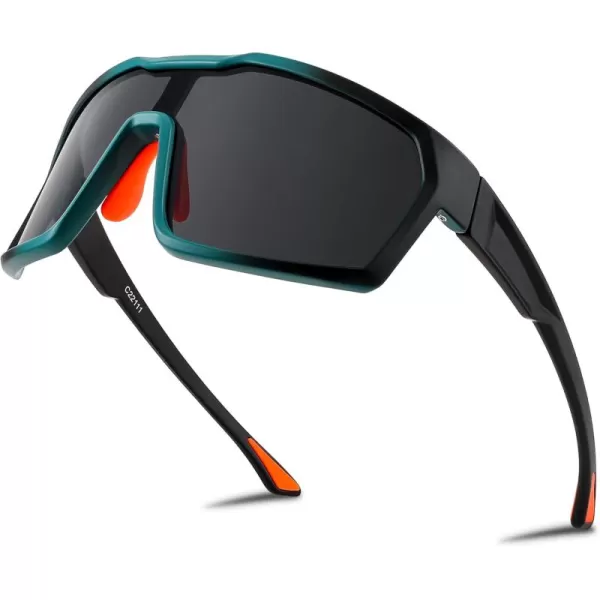 FEISEDY Sunglasses Sports Mens Women Baseball Cycling Mirrored Goggles Hiking Running UV400 Protection B0034Black Frame  Gray Mirror Lenses