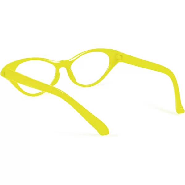 FEISEDY Cat Eye Costume Glasses with Rhinestones Women ampamp Kids 50s 60s Classic Party Cateye Sunglasses B2848004 Yellow Frame