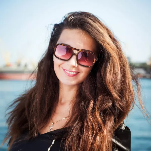 FEISEDY Retro 70s Aviator Sunglasses for Women Men Trendy Flat Square Frame UV400 Sunglasses B0174002 Tortoiseshell  Gradual Purple
