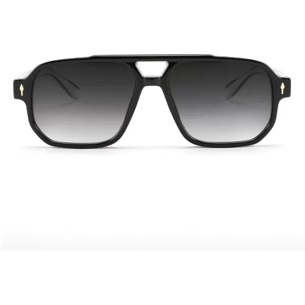 FEISEDY Retro Square Aviator Sunglasses Women Men 70s Small Vintage Rectangle UV400 Sun Glasses B9120Black Frame Transparent Temple