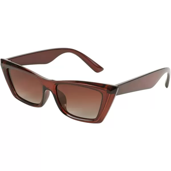 FEISEDY Small Cateye Square Polarized Sunglasses Women Classic Thick Rectangle Frame UV400 Sun Glasses B2736001 Jelly Dark Brown