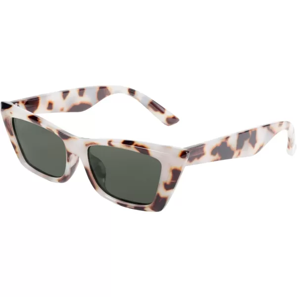 FEISEDY Small Cateye Square Polarized Sunglasses Women Classic Thick Rectangle Frame UV400 Sun Glasses B2736003 Milky Tortoiseshell