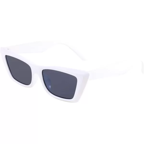 FEISEDY Small Cateye Square Polarized Sunglasses Women Classic Thick Rectangle Frame UV400 Sun Glasses B2736006 Bright White
