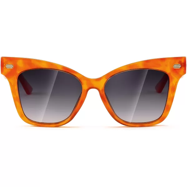 FEISEDY Trendy Polarized Sunglasses Retro Cateye Frame for Women UV400 Protection Shades B0009002 Jelly Orange