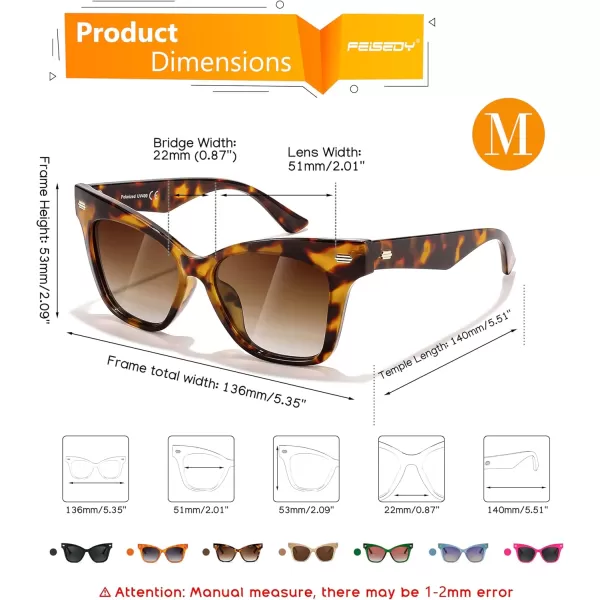 FEISEDY Trendy Polarized Sunglasses Retro Cateye Frame for Women UV400 Protection Shades B0009003 Leopard