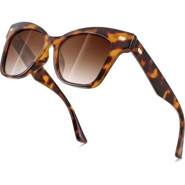 FEISEDY Trendy Polarized Sunglasses Retro Cateye Frame for Women UV400 Protection Shades B0009003 Leopard
