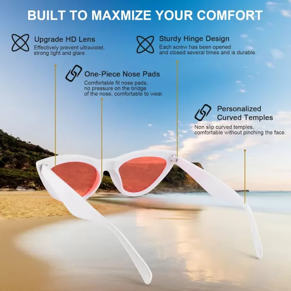 FEISEDY Vintage Cat Eye Sunglasses Women Men Tinted Lens Cateye Glasses B2827