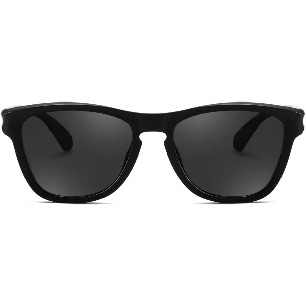 FEISEDY Vintage Polarized Sunglasses for Women Men Classic Square Trendy TR Frame Designer Shades B0176Black  Grey