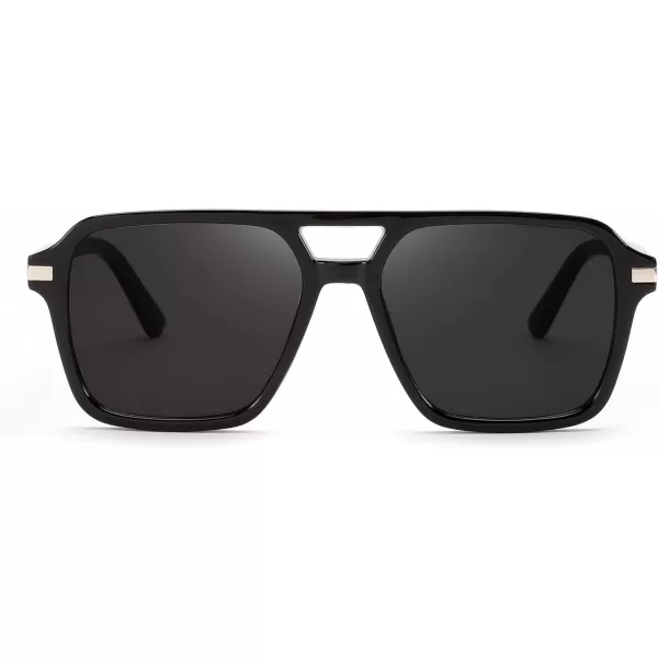 FEISEDY Vintage Square Aviator Sunglasses Women Men Fashion Retro 70s Frame Sun Glasses Shades B0179Black  Grey