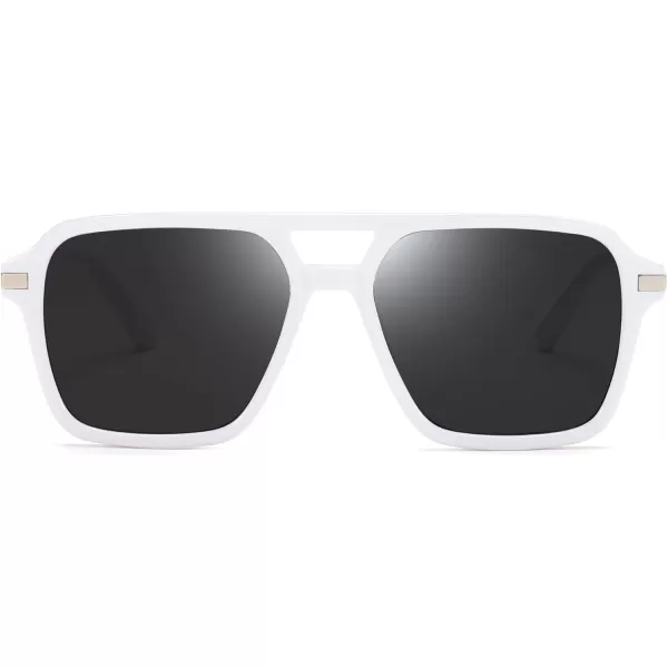 FEISEDY Vintage Square Aviator Sunglasses Women Men Fashion Retro 70s Frame Sun Glasses Shades B0179White  Grey