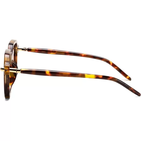FEISEDY Vintage Square Sunglasses Men Women Classic Retro Trendy Large Frame UV400 Sun Glasses B0154003 Leopard  Tea