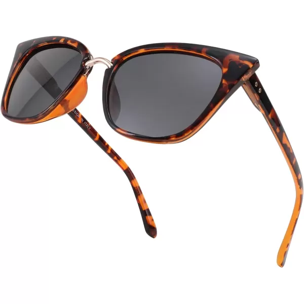 FEISEDY Women Cat Eye Polarized Sunglasses Cute Classic UV400 Sun Glasses Double Metal Studs B2707
