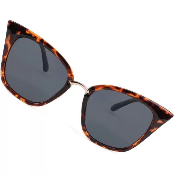 FEISEDY Women Cat Eye Polarized Sunglasses Cute Classic UV400 Sun Glasses Double Metal Studs B2707