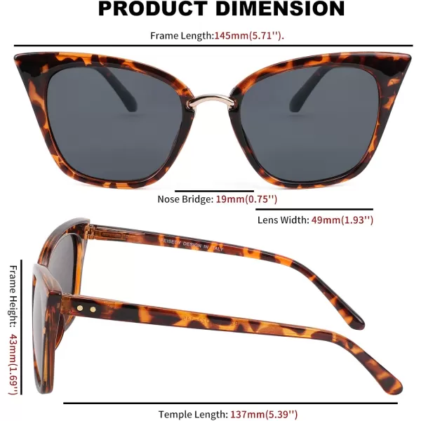 FEISEDY Women Cat Eye Polarized Sunglasses Cute Classic UV400 Sun Glasses Double Metal Studs B2707