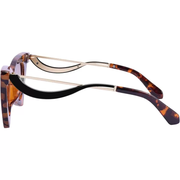 FEISEDY Women Vintage 60s Cateye Sunglasses Cool Personality Charm Modern Trendy Cute Cat Eye Glasses B2779