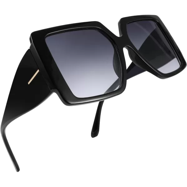 FEISEDY Womens Sunglasses Trendy Large Frame Retro Square Oversized Shades for Men B4036
