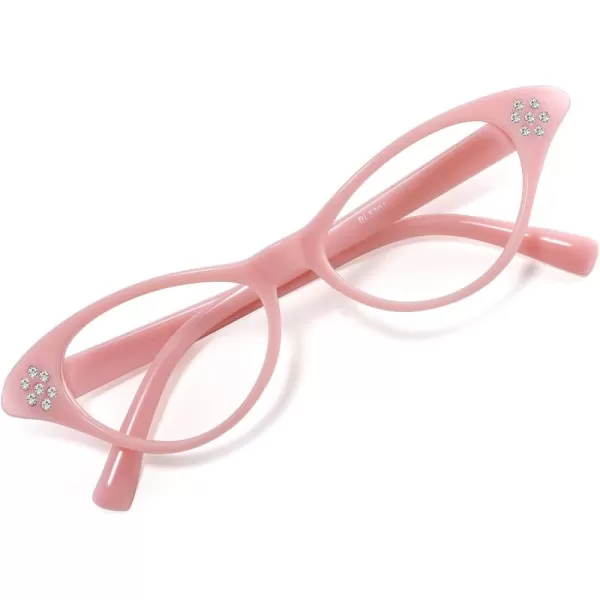 FEISEDY Cat Eye Costume Glasses with Rhinestones Women ampamp Kids 50s 60s Classic Party Cateye Sunglasses B2848005 Pink Frame