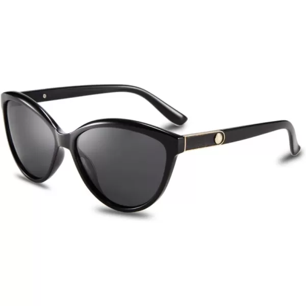FEISEDY Classic Cateye Polarized Sunglasses for Women 100 UV Protection B2512Black