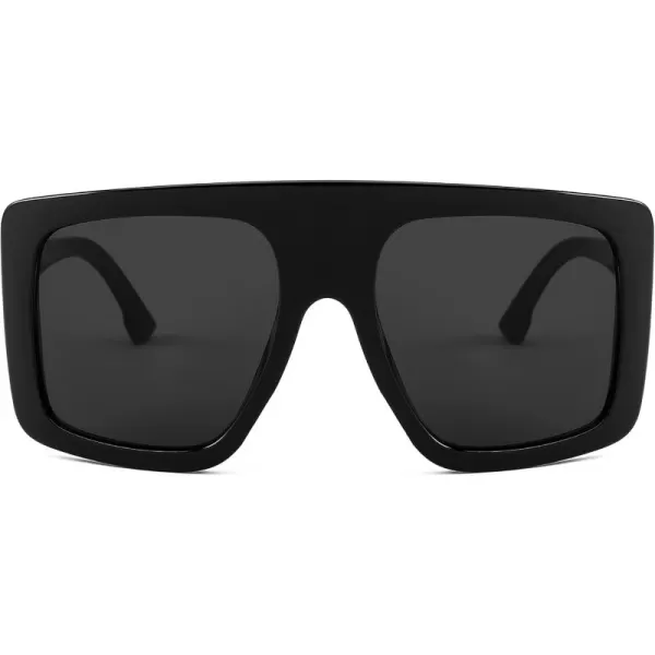 FEISEDY Large Square Baddie Oversized Women Sunglasses Shield Men Fashion Flat Top Wrap Baddie Shades B5040