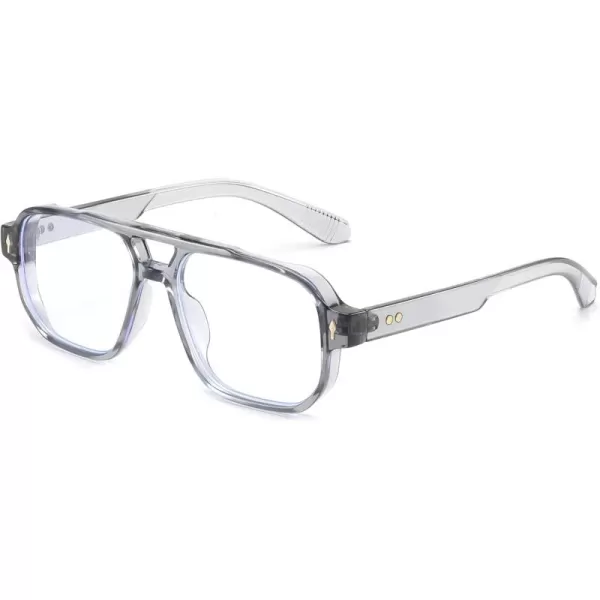 FEISEDY Retro Square Aviator Sunglasses Women Men 70s Small Vintage Rectangle UV400 Sun Glasses B9120Grey Frame Anti Blue Light Lens
