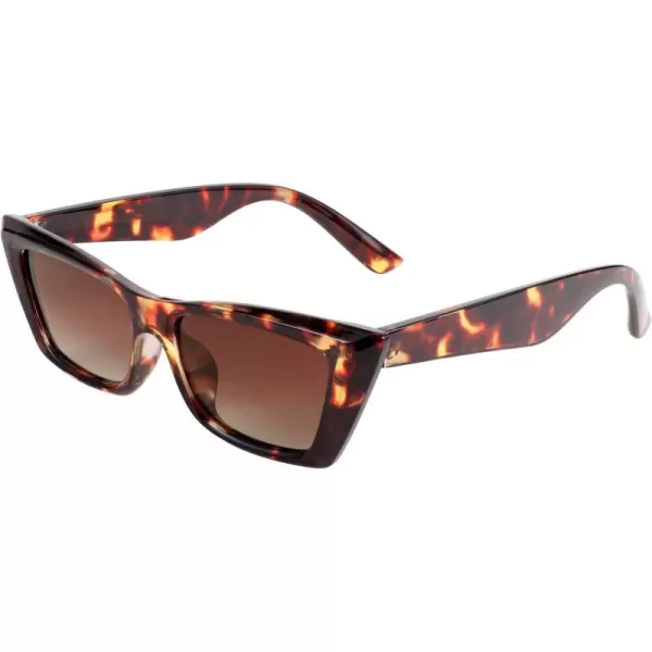FEISEDY Small Cateye Square Polarized Sunglasses Women Classic Thick Rectangle Frame UV400 Sun Glasses B2736004 Leopard