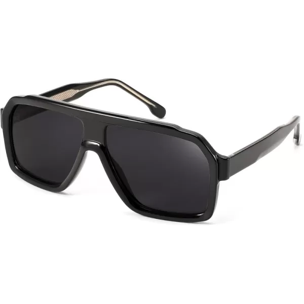 FEISEDY Sunglasses Men Square Aviator Frame UV400 Sun Glasses Driving Running Fishing Golf Hiking B0059Black Frame  Gray Lens