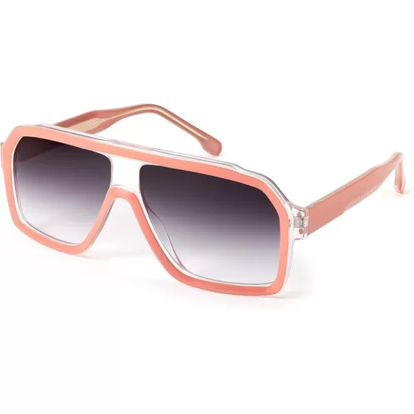 FEISEDY Sunglasses Men Square Aviator Frame UV400 Sun Glasses Driving Running Fishing Golf Hiking B0059Pink Frame  Gradient Gray Lenses