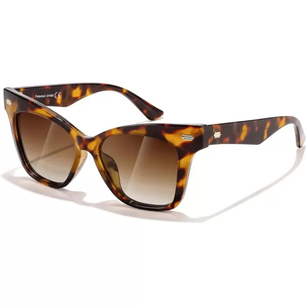 FEISEDY Trendy Polarized Sunglasses Retro Cateye Frame for Women UV400 Protection Shades B0009003 Leopard
