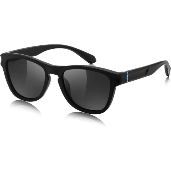 FEISEDY Vintage Polarized Sunglasses for Women Men Classic Square Trendy TR Frame Designer Shades B0176Black  Grey