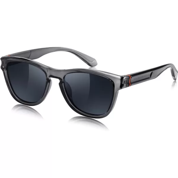 FEISEDY Vintage Polarized Sunglasses for Women Men Classic Square Trendy TR Frame Designer Shades B0176Transparent Grey  Blue