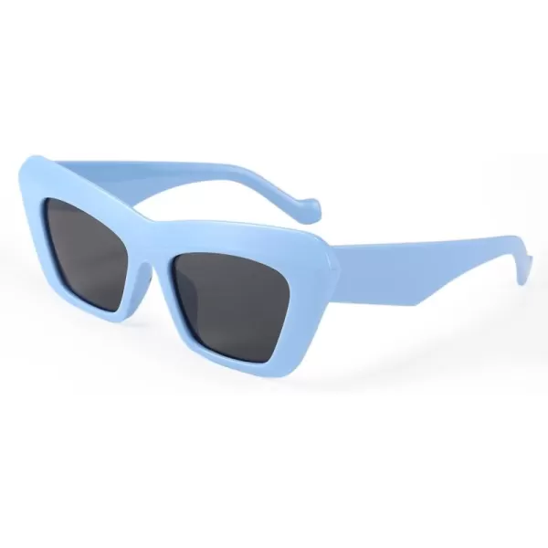 FEISEDY Women Men Retro Vintage Cat Eye Square 90s Sunglasses Jelly Colored Classic 70s Eyewear B2902Blue