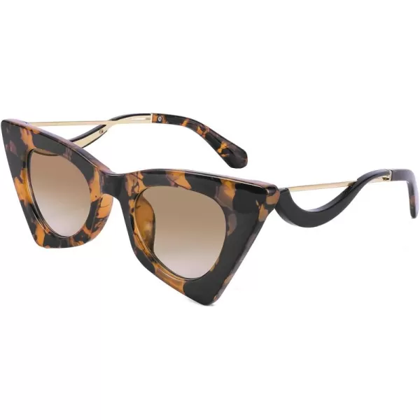 FEISEDY Women Vintage 60s Cateye Sunglasses Cool Personality Charm Modern Trendy Cute Cat Eye Glasses B2779